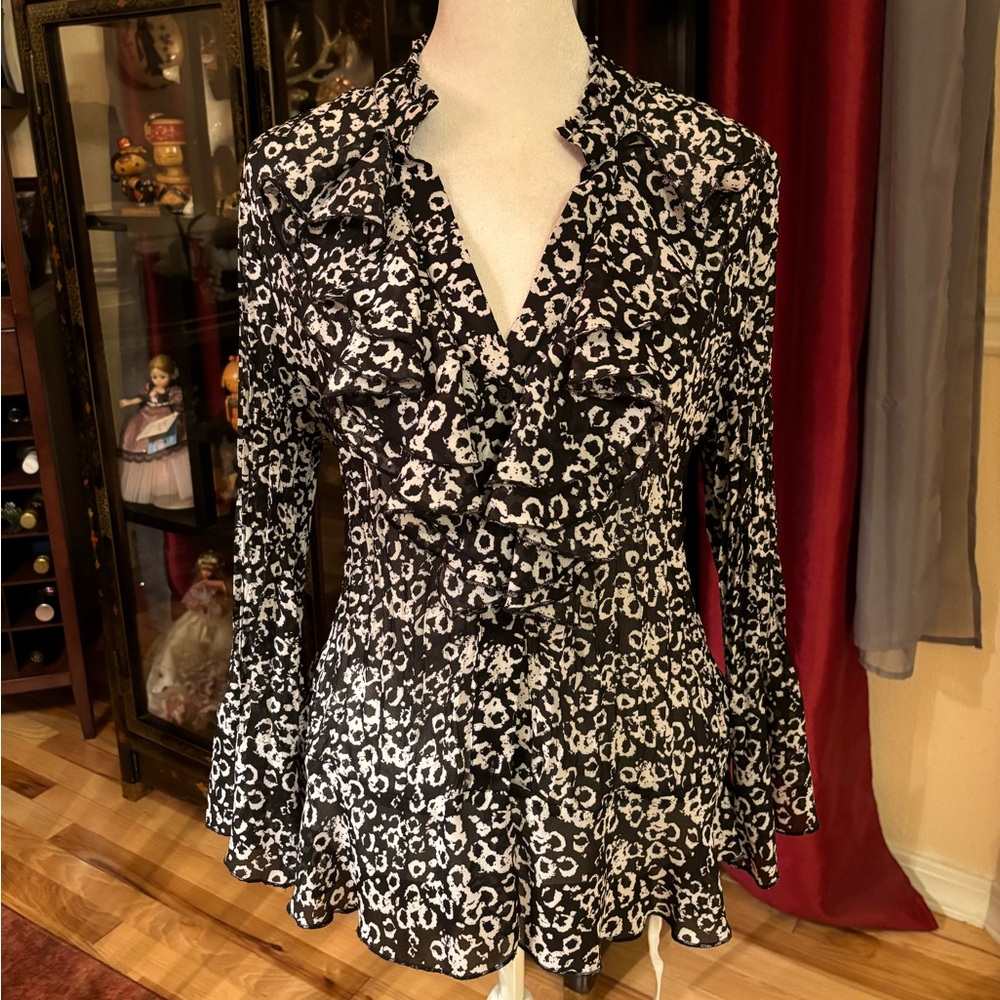 Hayley Matthews Ruffled Bell Long Sleeve Blouse